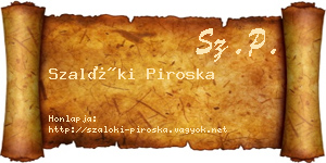 Szalóki Piroska névjegykártya