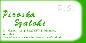 piroska szaloki business card